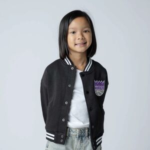 New Era Sacramento Kings Youth Black Varsity Jacket